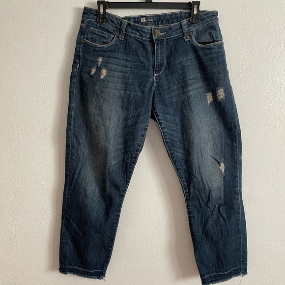 Kut from the Kloth Denim - Kut from the Kloth Size 6 Dark Wash Distressed Denim Jeans